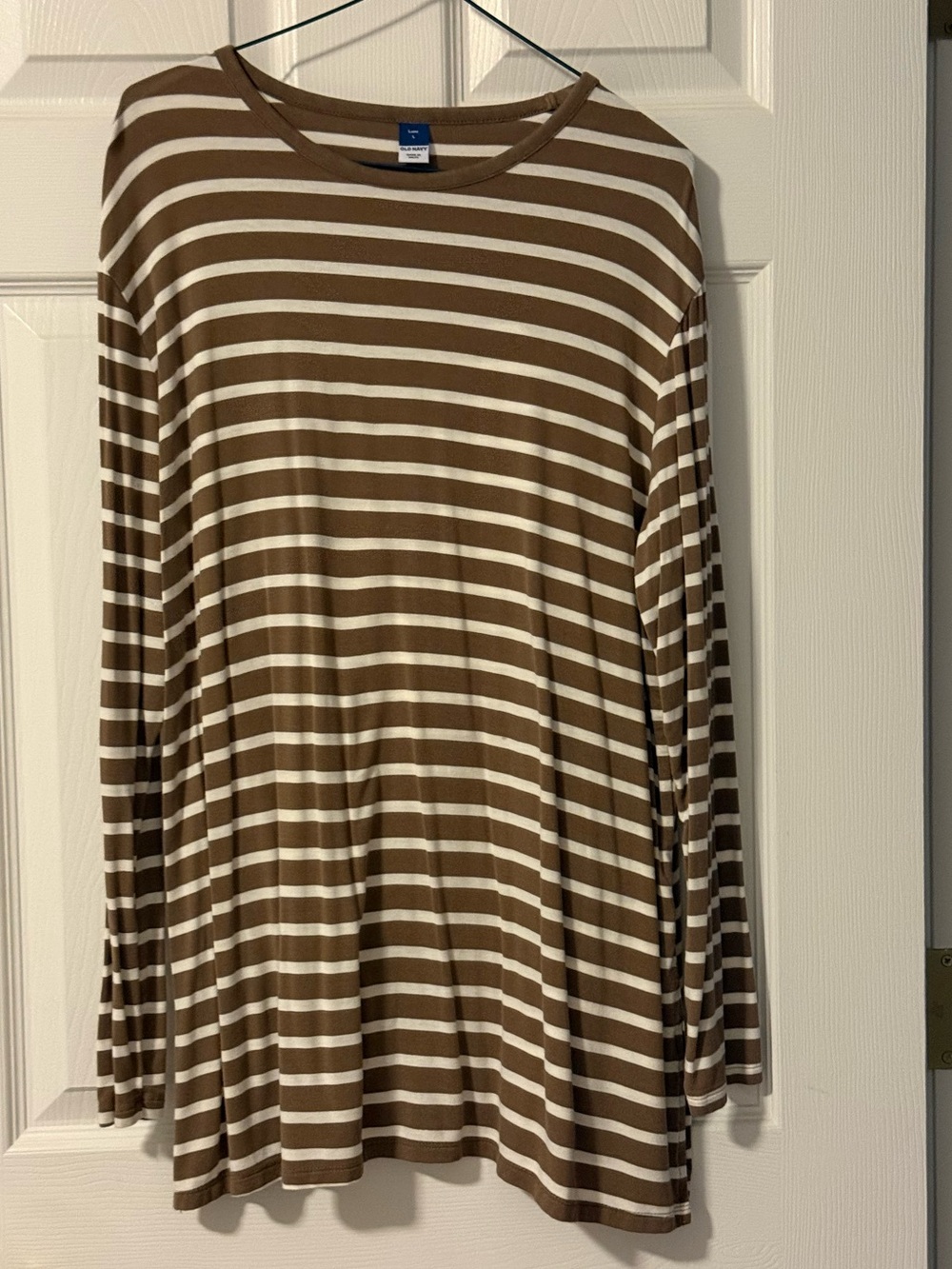 Old Navy Brown & White Striped Long Sleeve Tunic
